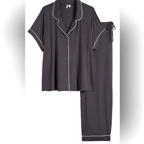 Nordstrom Moonlight Eco Knit Pajamas Black SZ 1X - Picture 3 of 6